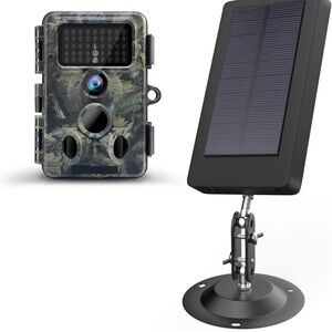 Camouflage Trail Camera with Solar Panel 2500mAh Solar Charger